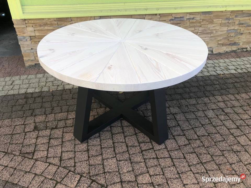 Stół ogrodowy okrągły drewniany 100 110 120 130 Dębica