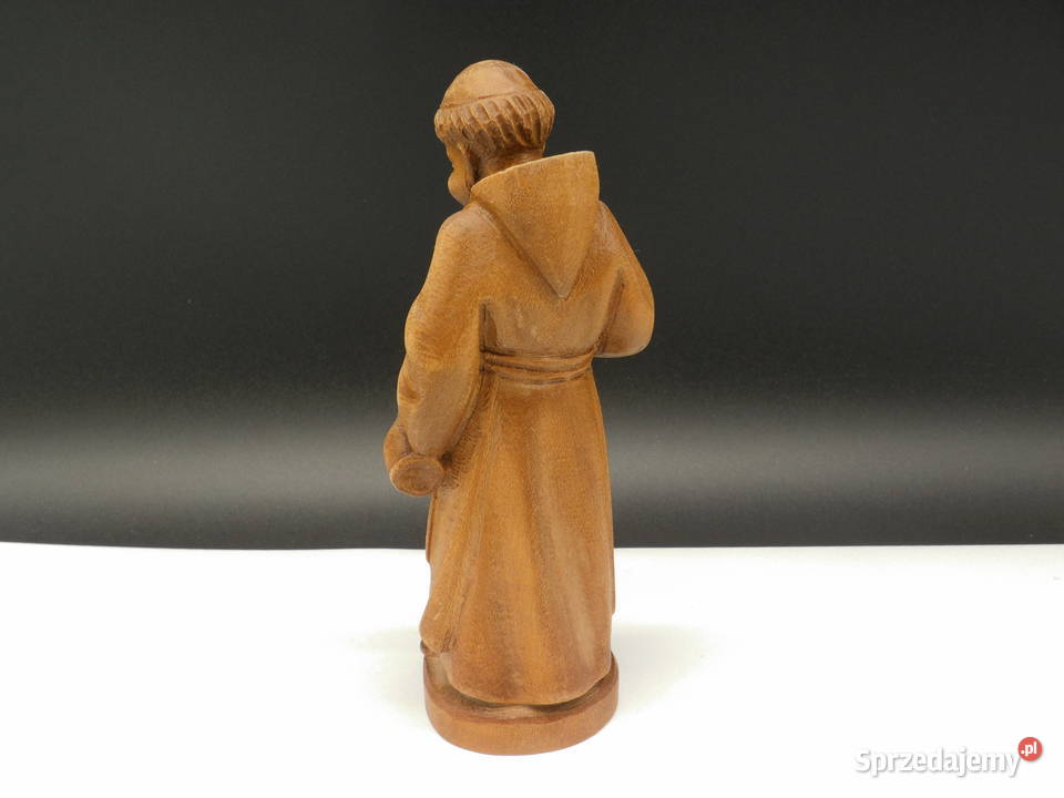 Drewniana Figurka MnichaRęcznie Rzeźbiony Raszków