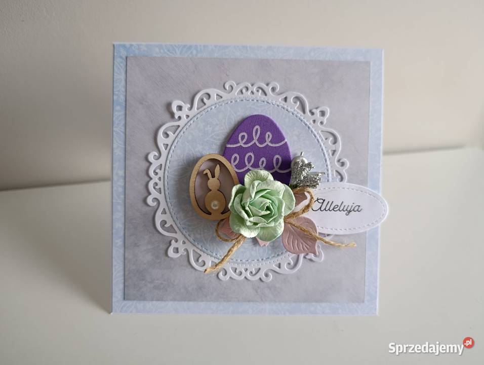 Kartka ręcznie robiona Świąteczna Wielkanoc 4 Rękodzieło