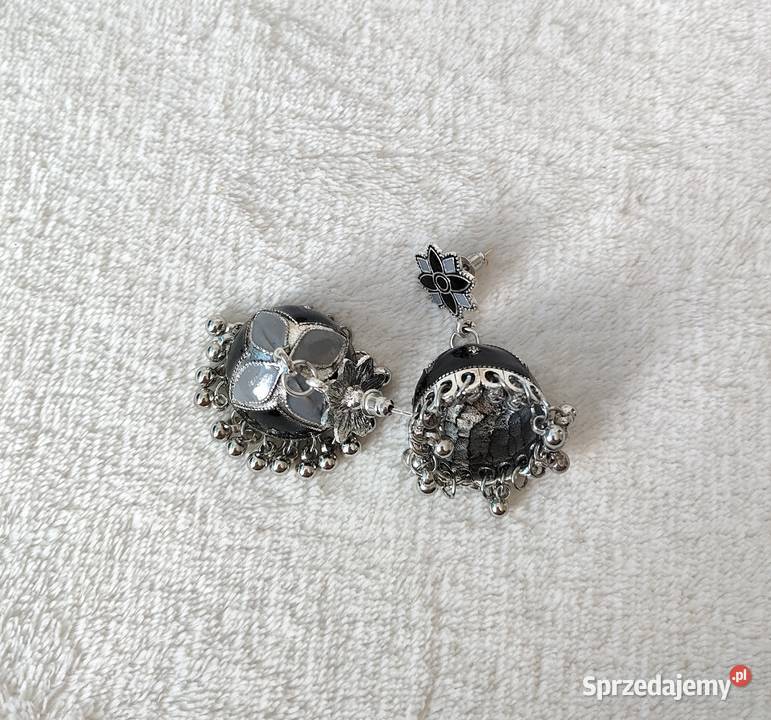 Kolczyki dzwonki jhumki jhumka czarny kolor Szczecin
