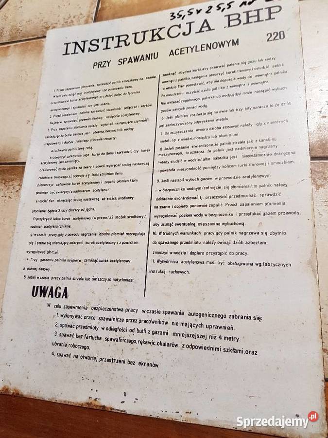 Lata 70teZ kolekcjiTablica BHP z PRLu