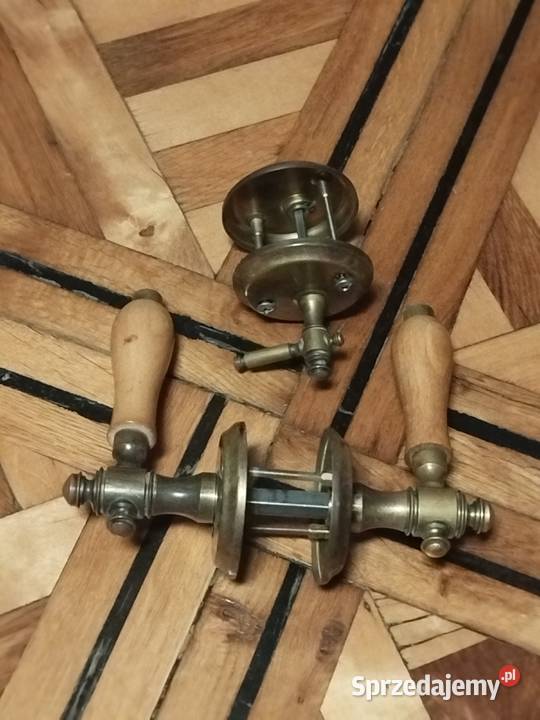 Klamka drzwiowa retro łazienkowa mosiężna PRL śląskie Częstochowa