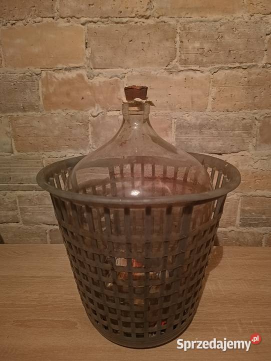 Balon na wino gąsior szklany z koszem 15L OKAZJA Będzin sprzedam