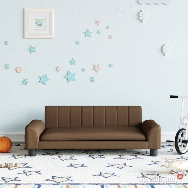 Sofa dzieci brązowa 90x53x30 obita tkaniną Meble mazowieckie Warszawa