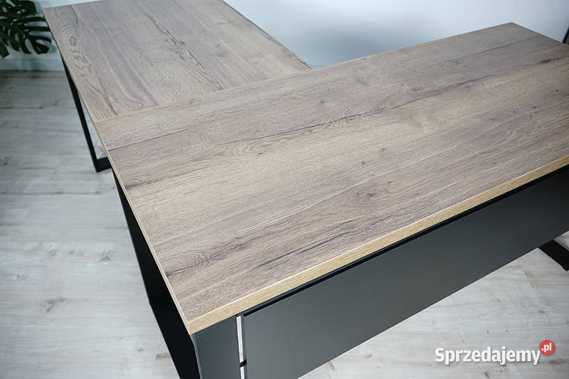 Biurko narożne prawe loft Dąb Halifax tabak 160 68cm Biłgoraj