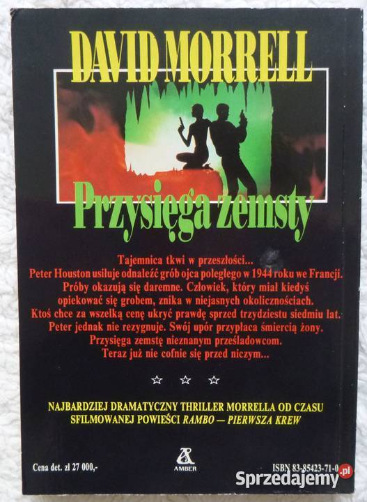 Przysięga zemsty David Morrell thrillery, sensacyjne Warszawa