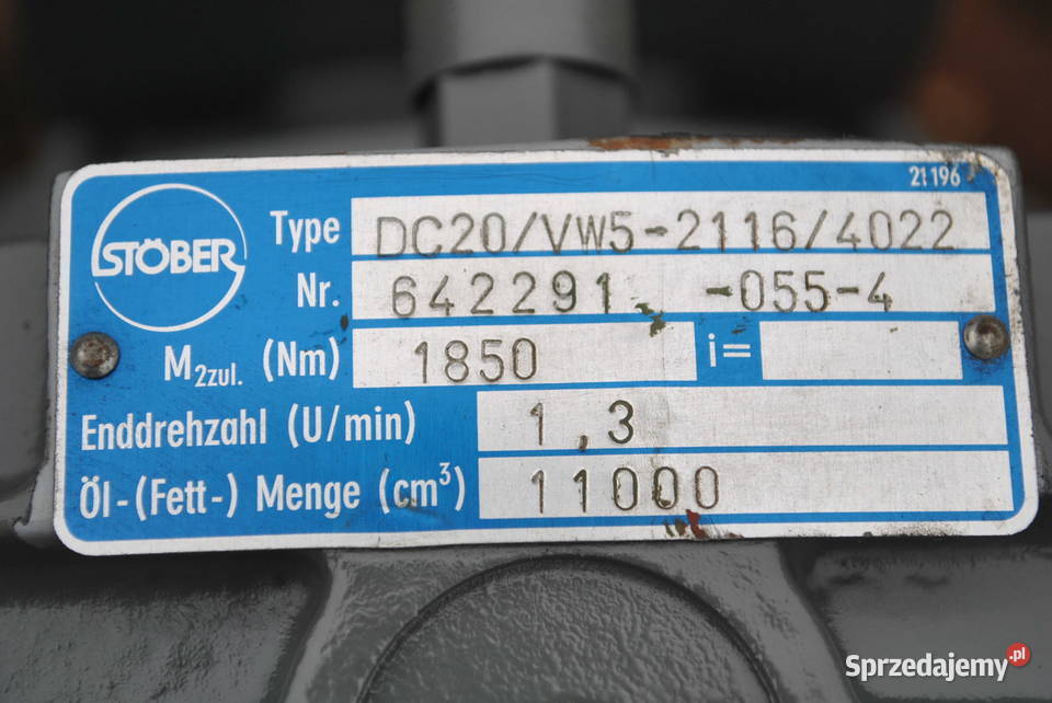 Motoreduktor kątowy 055kw 13obr z hamulcem Kargowa