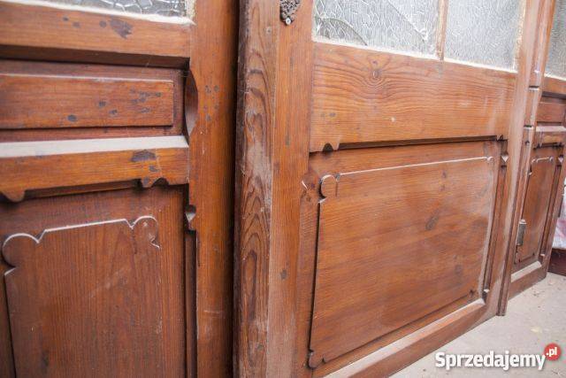 Drzwi drewniane ANTYK duże opolskie Nysa