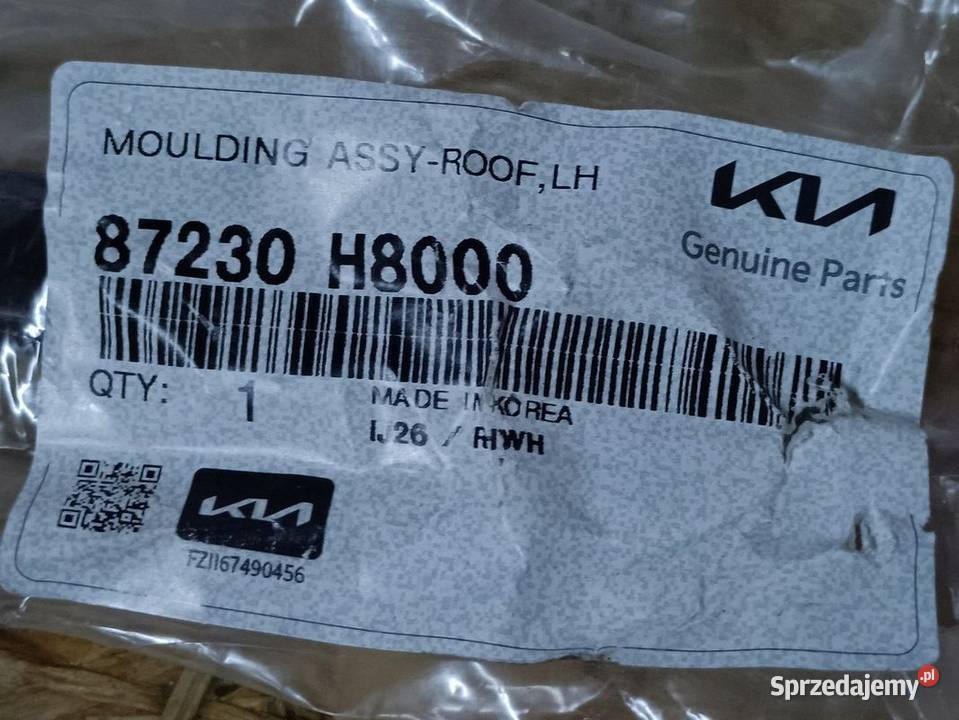 KIA RIO IV 18 LISTWA DACHOWA LEWA 87230H8000 osobowe Listwy i nakładki