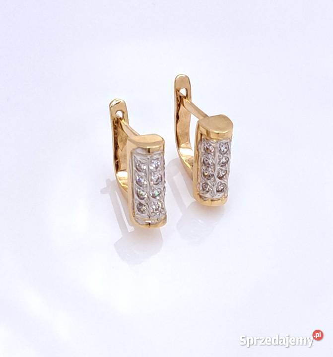 25Kolczyki Złote pr585 Wałeczki zapięcie Poznań