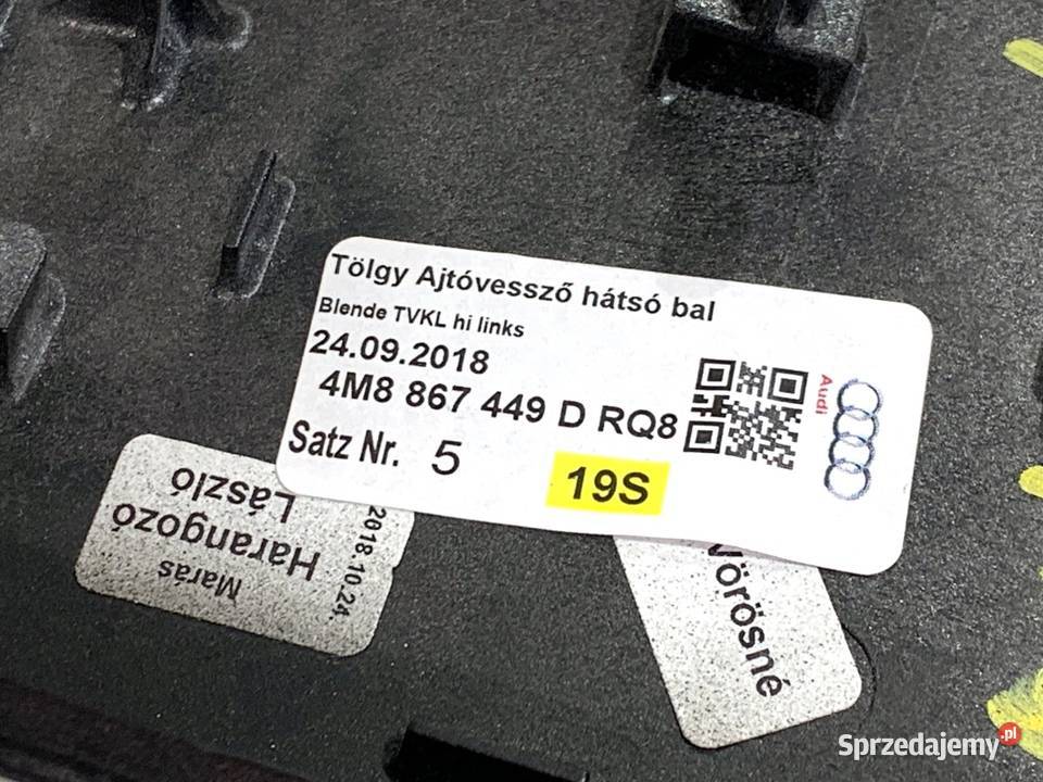 LISTWA OZDOBNA DEKOR DRZWI LEWY TYŁ AUDI Q8 podkarpackie sprzedam