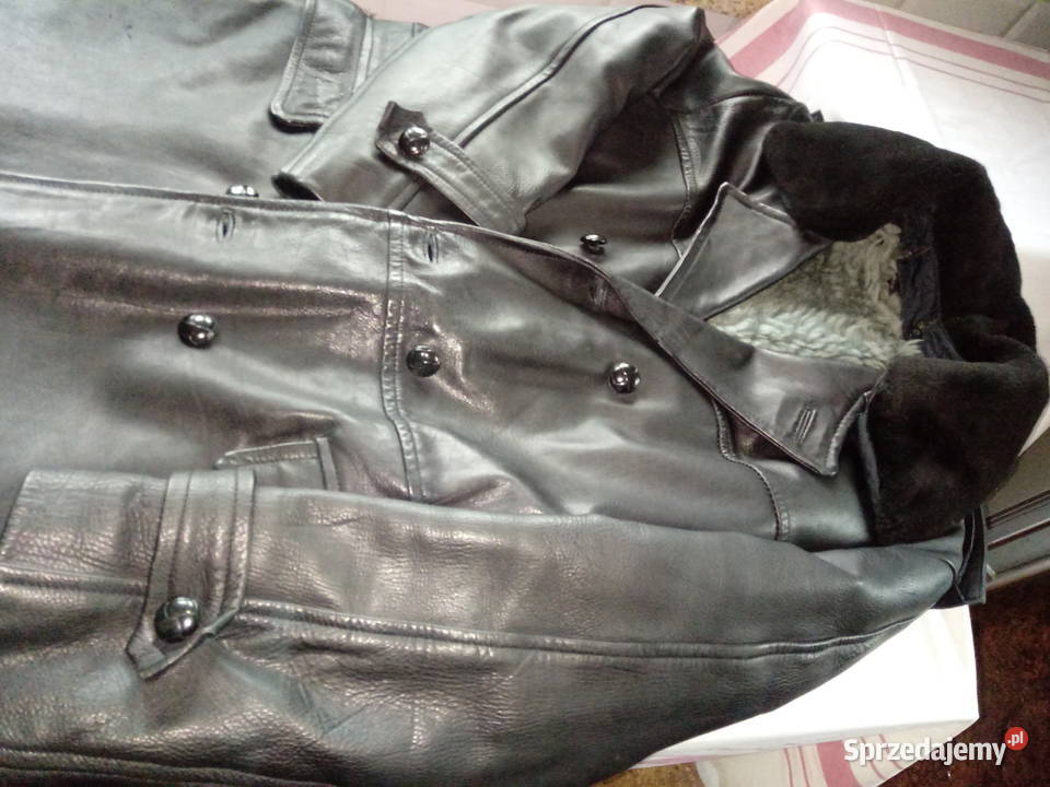 NOWY płaszcz skórzany MO milicyjny drogówki Piotrówek