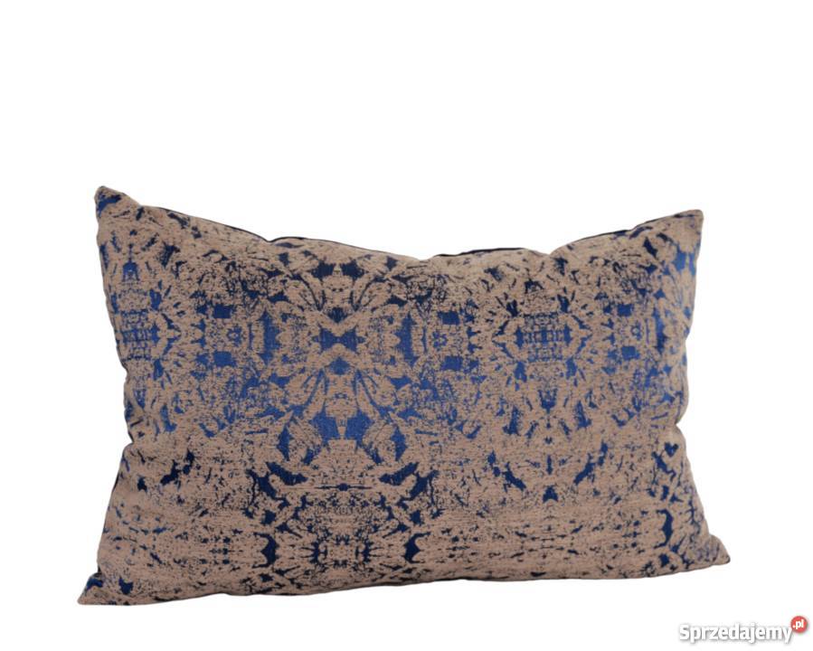 Poduszka ozdobna klasyczna beżowa granatowa do Dekoracje i ozdoby lubelskie Lublin