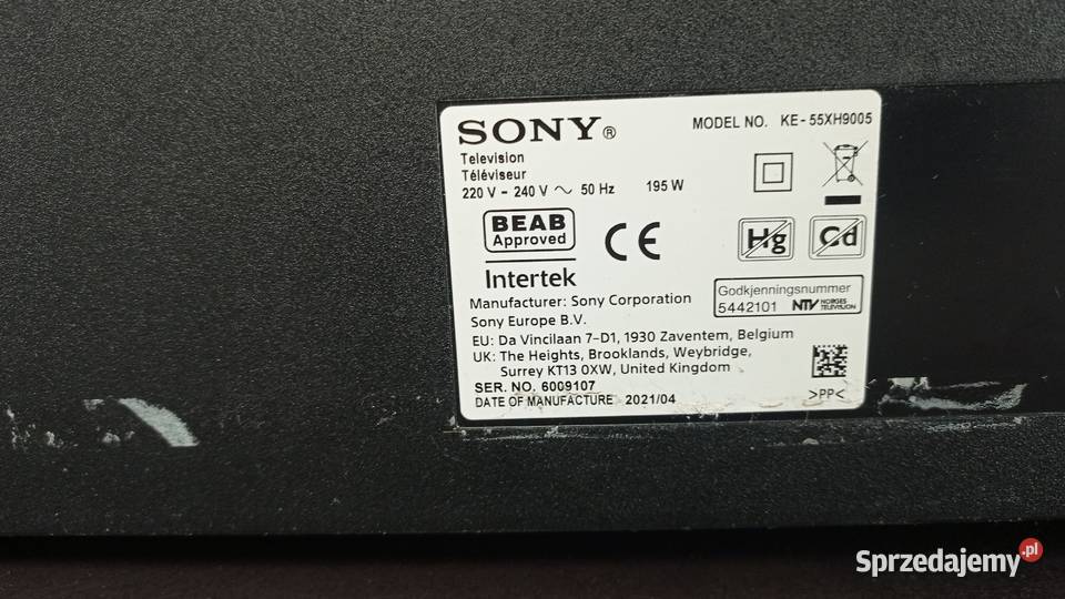 Elektronika tv SONY 55XH9005 55XF9005 Częstochowa sprzedam