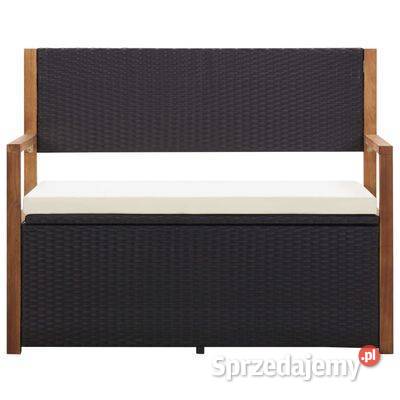 vidaXL Ławka ze schowkiem 115 rattan PE i drewno mazowieckie Warszawa sprzedam