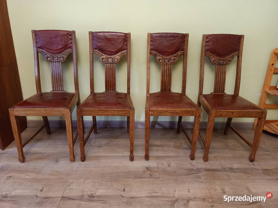 4 krzesła dębowe z 1907 roku Murowaniec