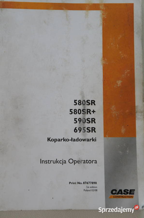 Instrukcja obsługi operatora DTR CASE 580SR SR Kielce