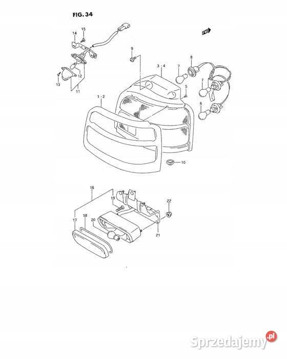 LAMPA TYLNA PRZECIWMGIELNA SUZUKI ALTO ORYGINAŁ sprzedam