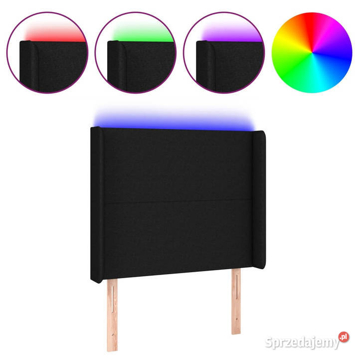 Zagłówek do łóżka z LED czarny 93x16x118128 Ramy i stelaże Warszawa