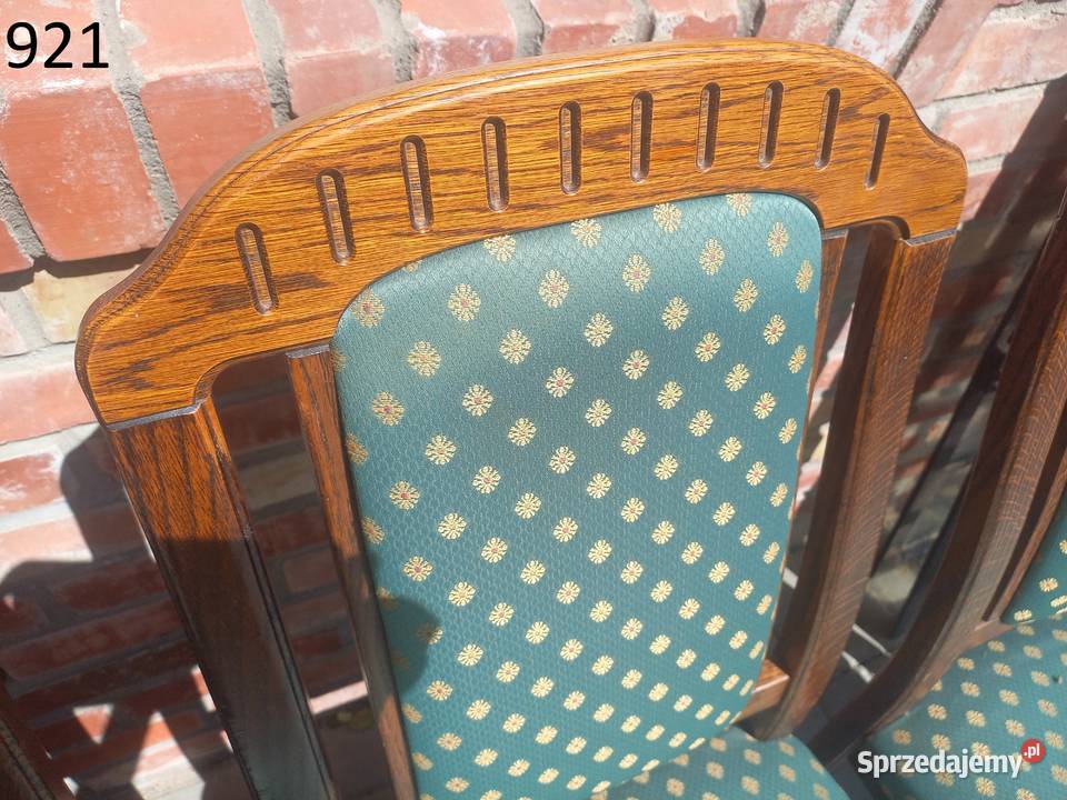 Krzesła dębowe drewniane zmateriałową tapicerką zachodniopomorskie