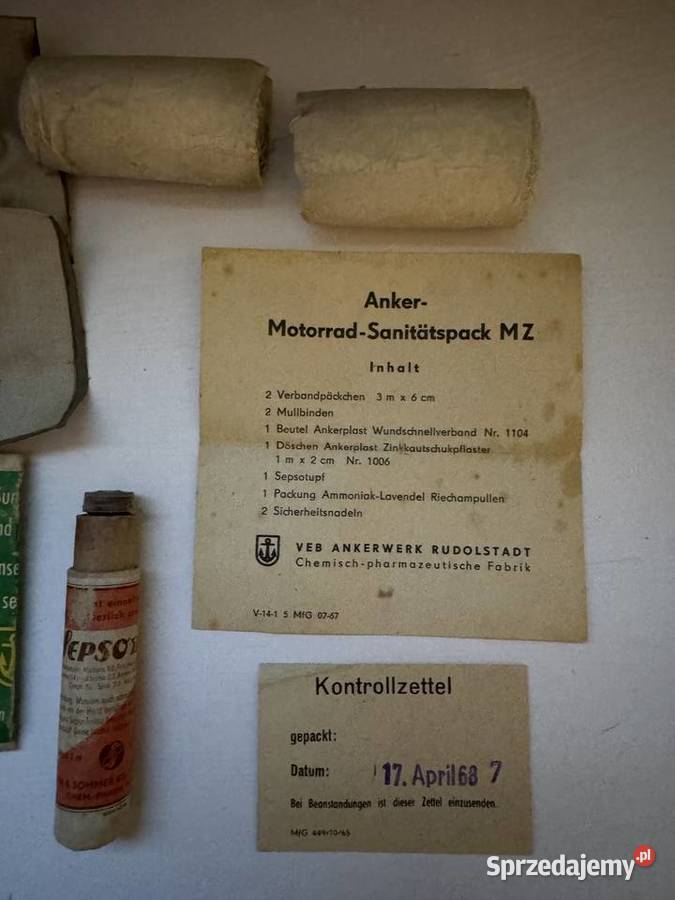 Oryginalna apteczka do motocykla MZ ES małopolskie Tuchów