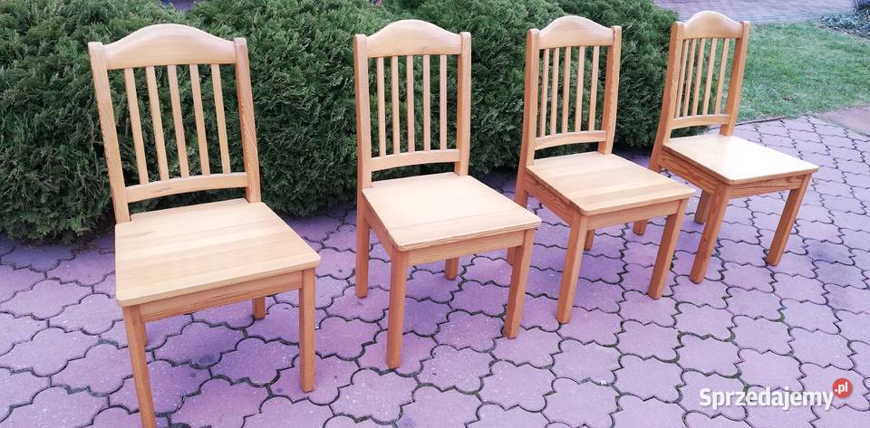Krzesło krzesła 4 drewniane do stołu proste Sulbiny