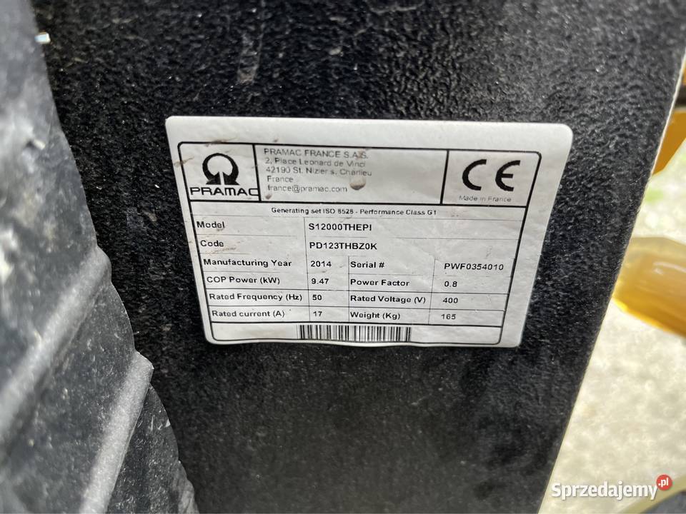 Agregat prądotwórczy pramac s 12000 avr Agregaty prądotwórcze Pleszew