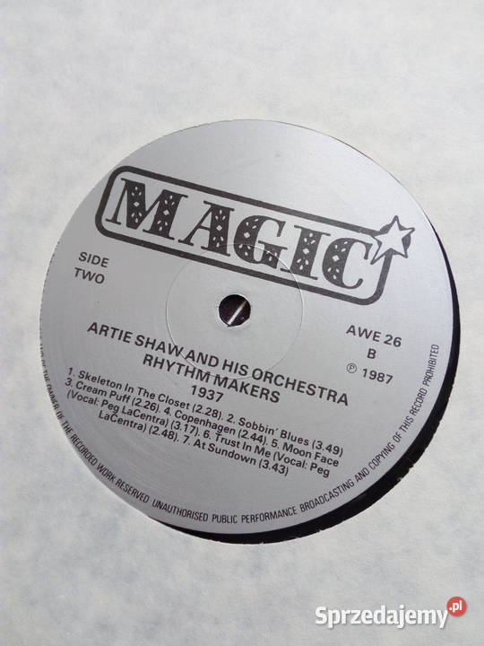 ARTIE SHAW AND HIS ORCHESTRA RHYTHM MAKERS 1937 1 płyta Puławy
