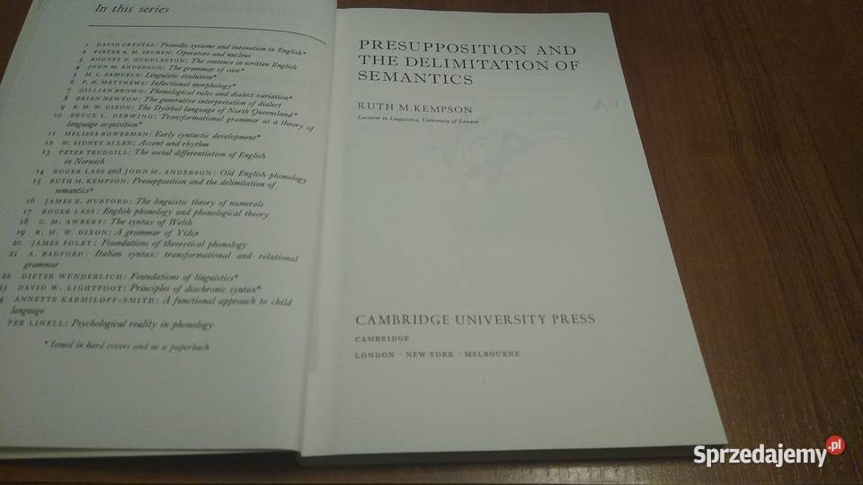 Presupposition and the delimitation of semantcis Gdańsk