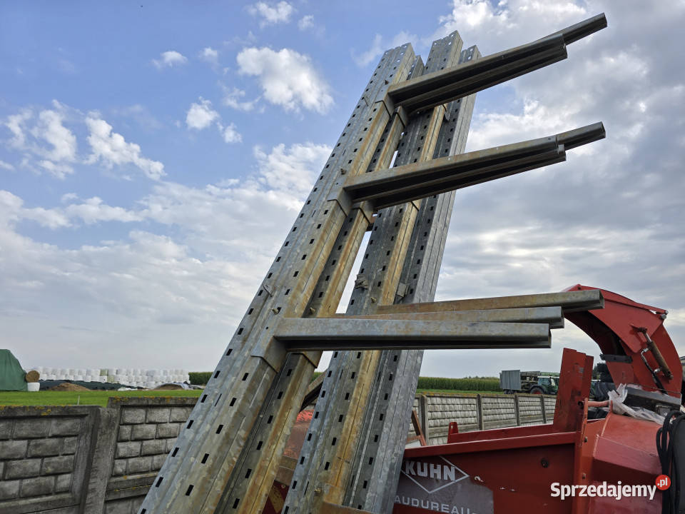 Regały wolnostojące duże 45 m h półki 1 m stopy Wózki widłowe Baliki sprzedam