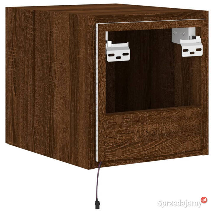 Ścienna szafka TV z LED brązowy dąb 305x35x30 Warszawa