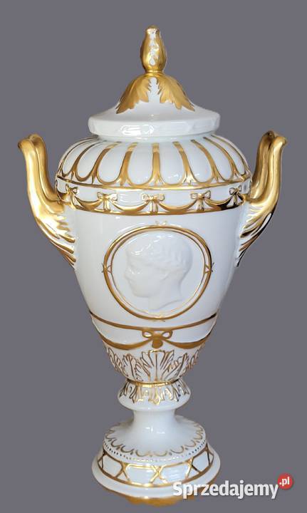 Ekskluzywna porcelanowa amfora duża 41 reliefowy Kraków