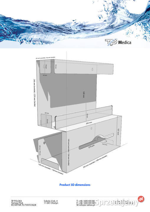 Podajnik Dozownik Dyspenser na rękawice i warmińsko-mazurskie