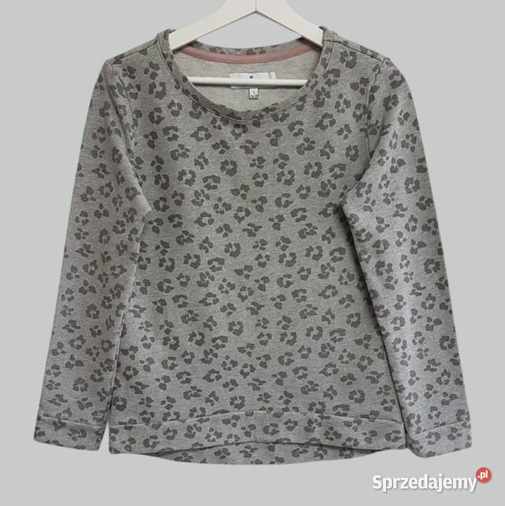 Damski miękki sweter szary w panterkę długim Chrzanów