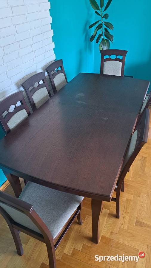 Stół drewniany 8 krzeseł Gołkowice