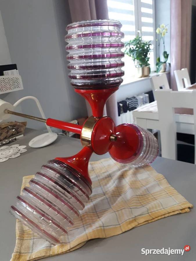 Lampa sufitowa PRL trójramienna Sulmierzyce