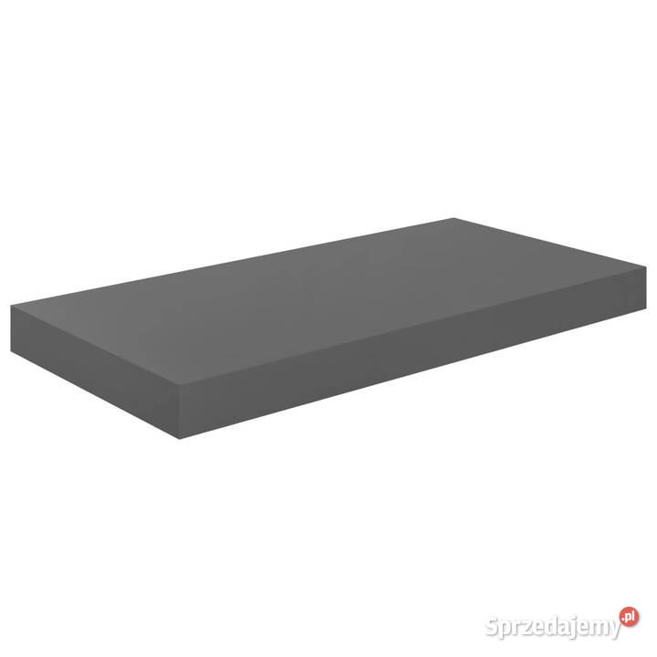 Półki ścienne 2 wysoki połysk szare 50x23x38 MDF Warszawa