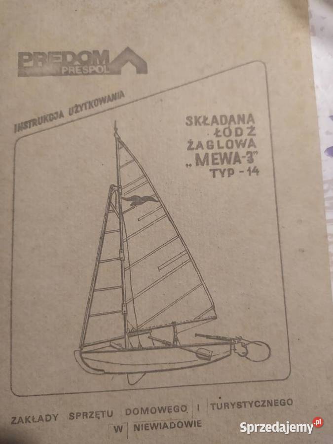 Składana łódź żaglowa Mewa 3 typ 14 sprzedam