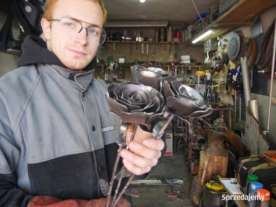 Wieczna Róża Surowa Stal Rękodzieło wielkopolskie Leszno