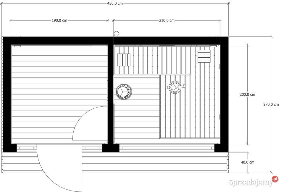 Sauna ogrodowa Nils 450 x 270 Bielsko-Biała