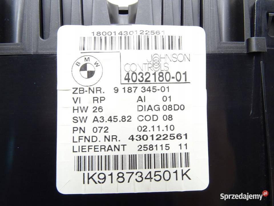 LICZNIK ZEGARY ZEGAR BMW X1 E84 20 D N47 9187345