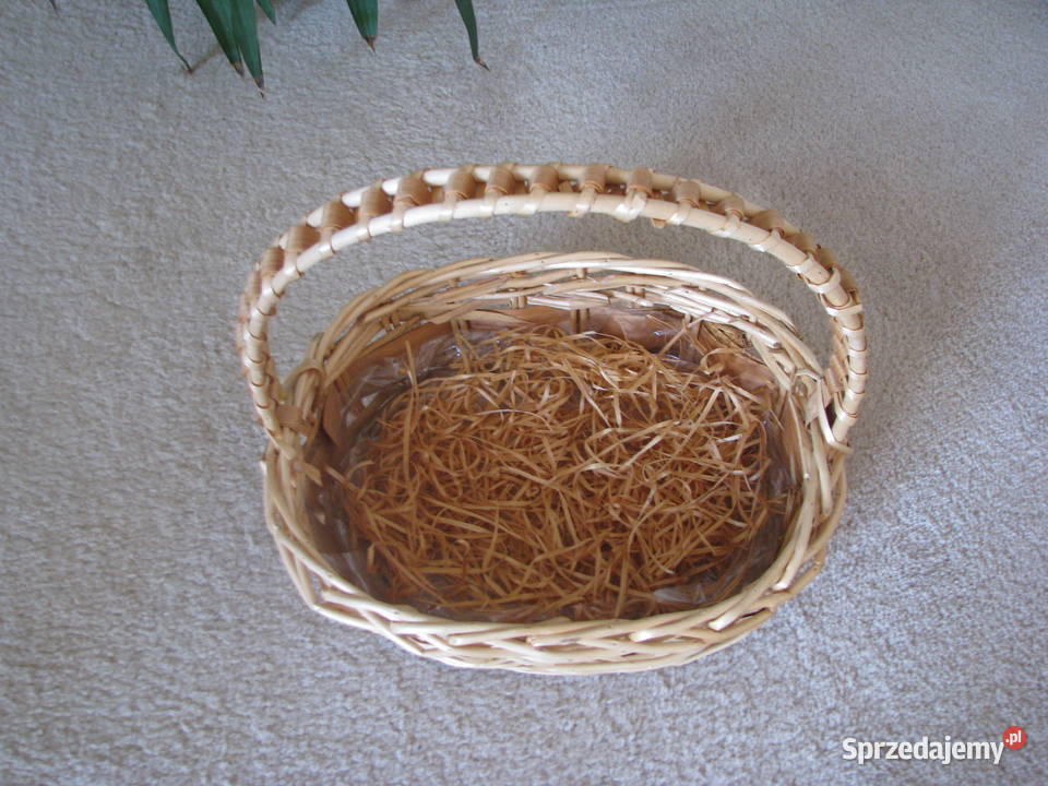 Piękny owalny kosz wiklinowy koszyk Brzegi