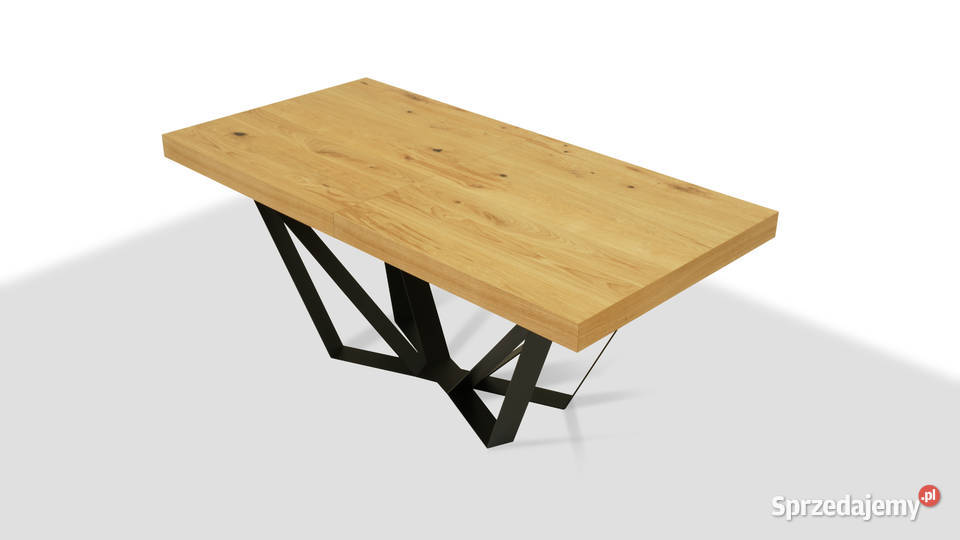 Stół rozkładany Dąb Nogi Stalowe Czarne 200x100 śląskie Katowice