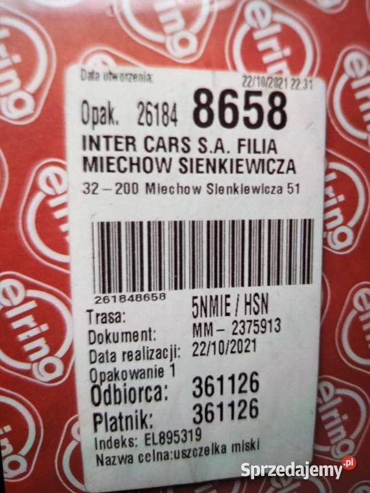 uszczelka pod miske oleju do mana 232KM Mierzawa