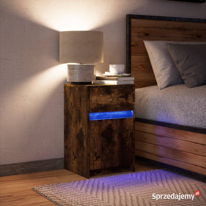 Szafka nocna z LED przydymiony dąb materiał Warszawa sprzedam