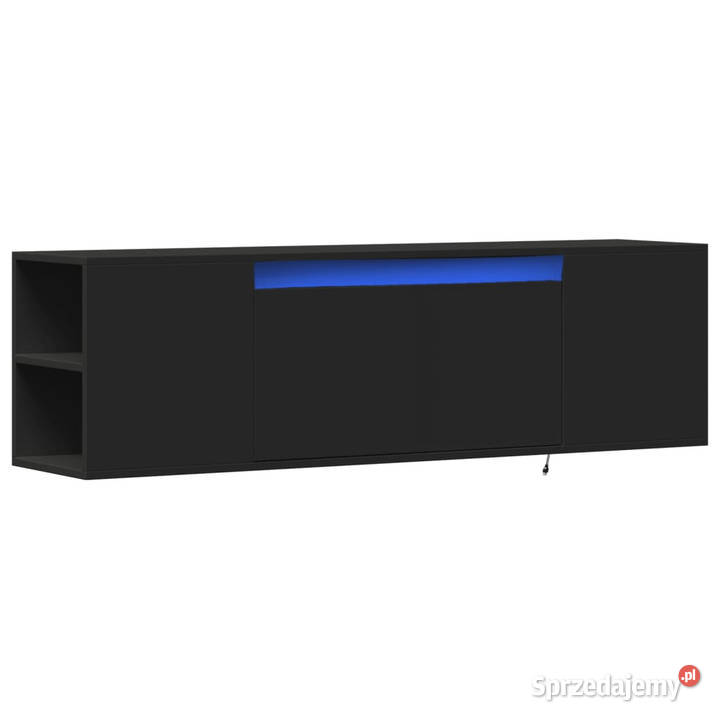 Ścienna szafka TV z LED czarna 135x31x395 Warszawa sprzedam