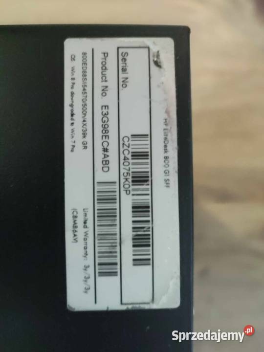 Komputer HP EliteDesk 800 G1 SFF i54570 4x36GHz