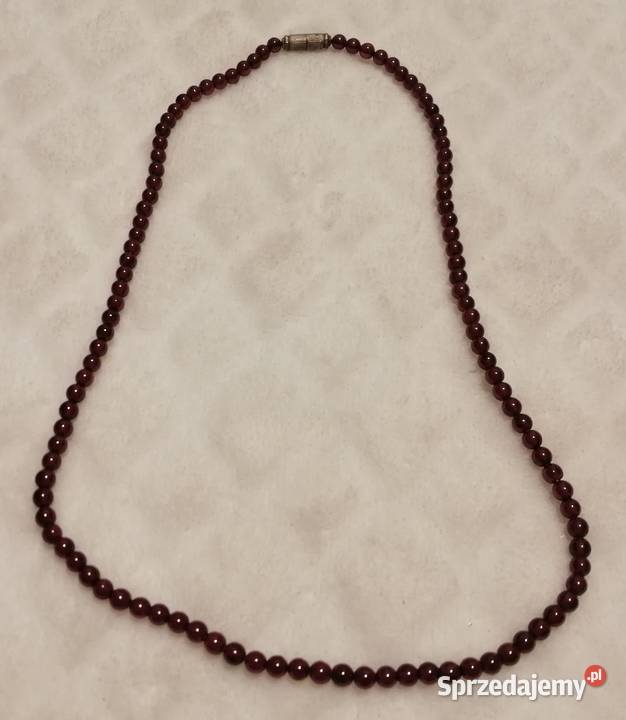 Naszyjnik bransoletka z koralików wiśniowe Czeladź