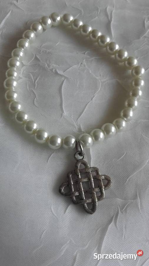 BRANSOLETKA Z BIAŁYCH PEREŁEK wielkopolskie Piła sprzedam