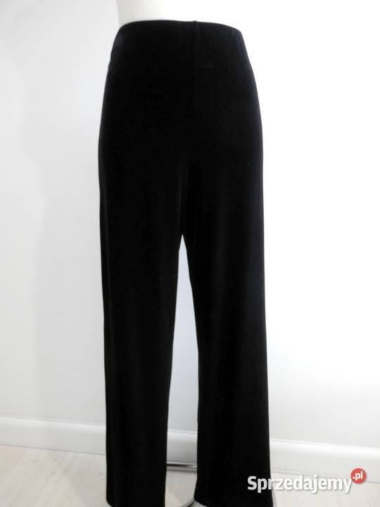 Spodnie Aksamitne Czarne Wizytowe Wieczorowe Łomża
